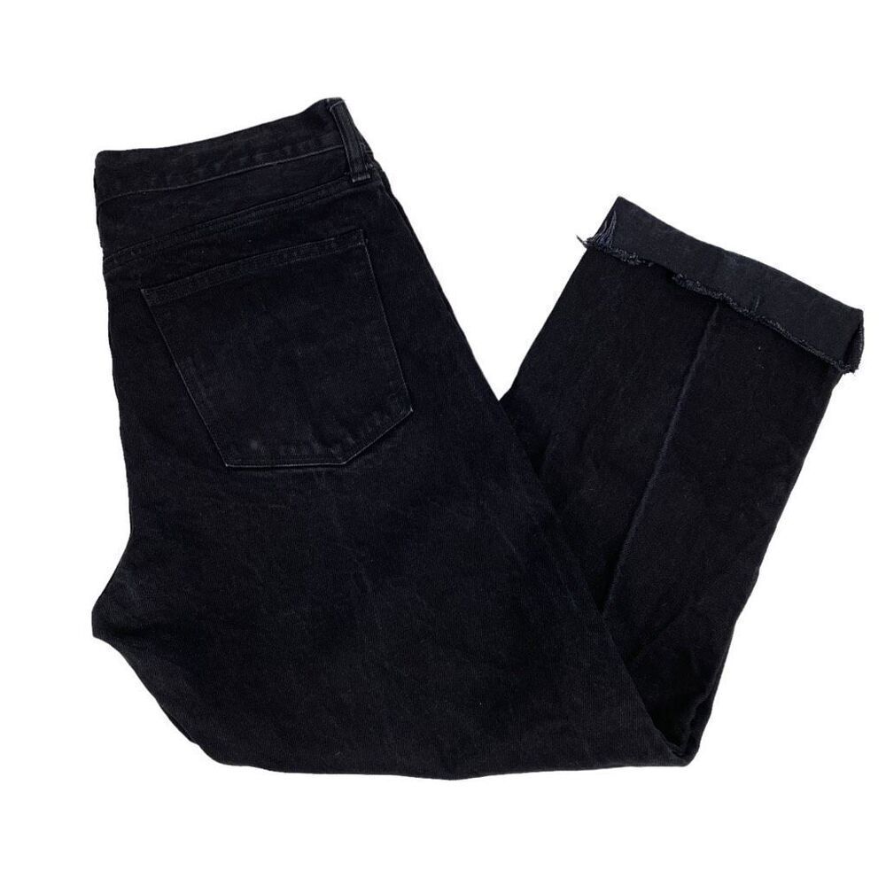 J. Crew Men's Black Classic Straight Fit Jeans Cut Off Raw Hem size 35